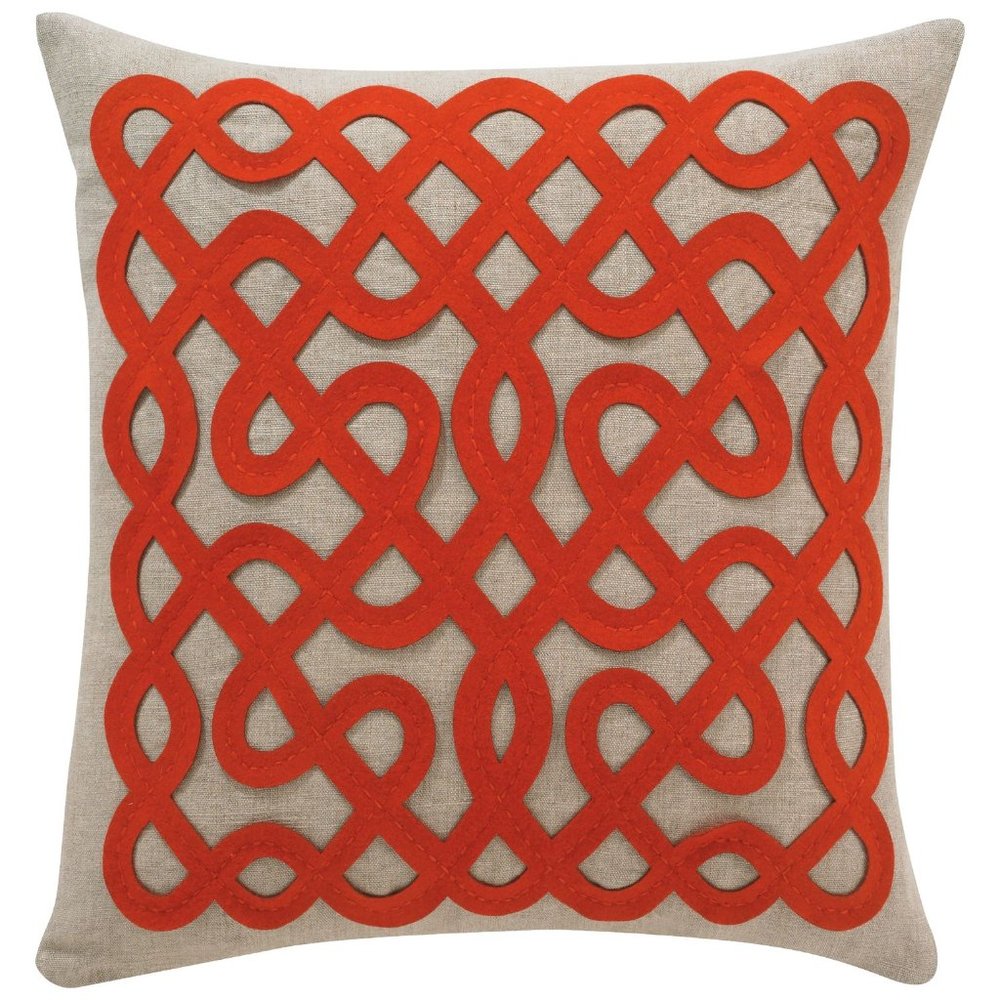 Dwell Studio Labyrinth Persimmon Throw Pillow Covr